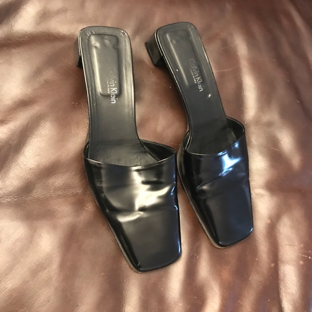 Calvin Klein slides, black. Size 39